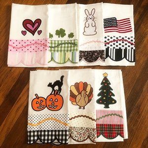 Home for the Holidays Set of 7 Decorative Hand Towels NWOT